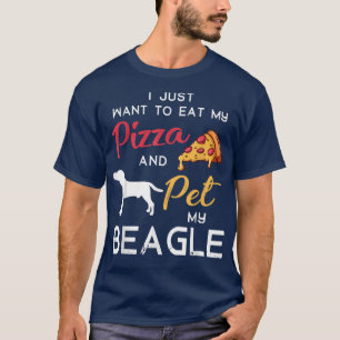 T-shirt Beagle Chien Pizza amant propriétaire Noël Anniver