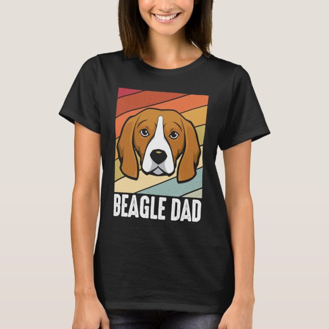 T-shirt Beagle dad dog daddy daddy master walking (Devant)