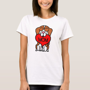 T-shirt Beagle de caricature cardiaque maman