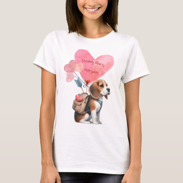 T-shirt Beagle de la Saint Valentin (Devant)