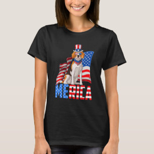 T-shirt Beagle de l'Amérique 4 juillet Beagle du drapeau a