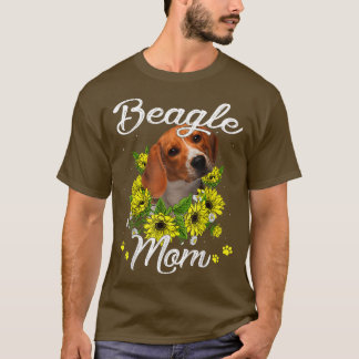 T-shirt Beagle de tournesol maman chien maman Fête des mèr