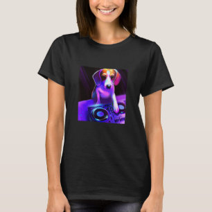 T-shirt Beagle DJ Vaporwave Aesthétique Chien Hommes Femme