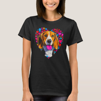 T-shirt Beagle Dog Red Heart