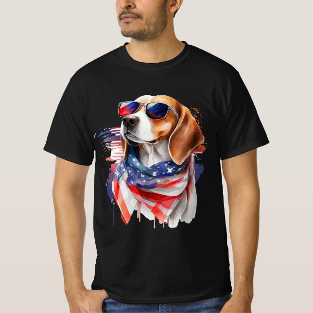 T-shirt beagle Dog Sublimation Watercolor (Devant)