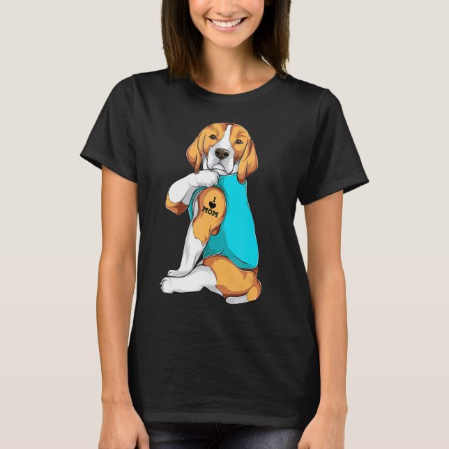 T-shirt Beagle I Love Mom Apparel, Dog Mom Dons des femmes (Devant)