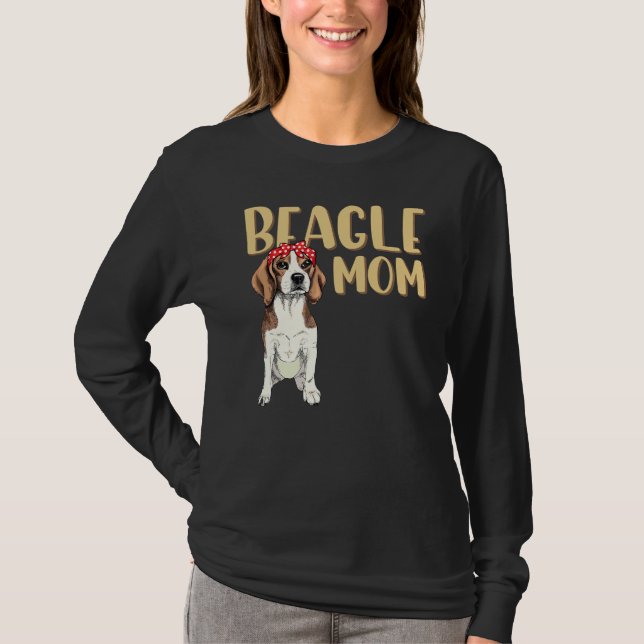 T-shirt Beagle Maman Mignonne Chien Fils De Tête De Jour P (Devant)