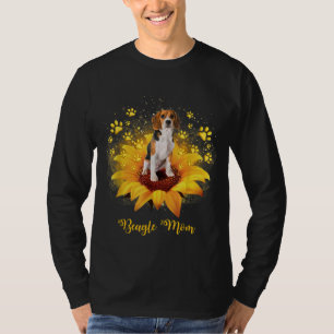 T-shirt Beagle Maman tournesol avec chien Paw Fête des Mèr