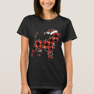 T-shirt Beagle Noël Red Plaid Buffalo Pajamas Noël Do