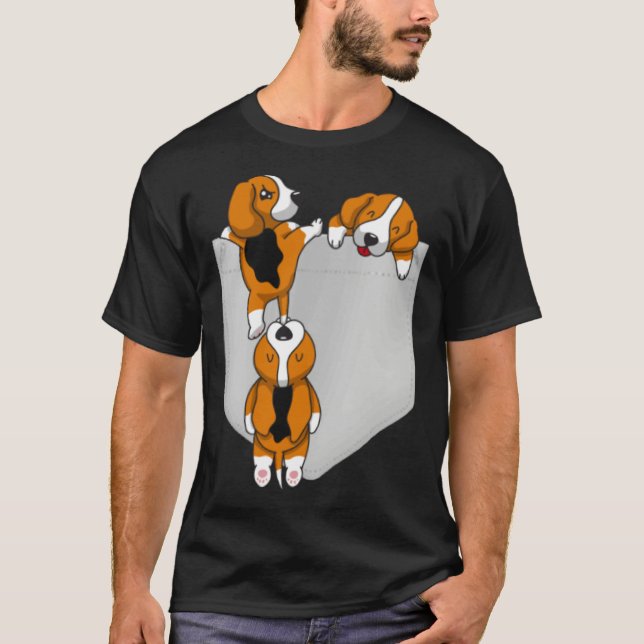 T-shirt Beagle Pocket Graphic Dog (Devant)
