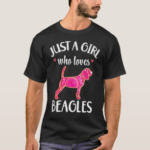 T-shirt Beagle Pour Femmes Juste Une Fille Qui Aime La Mèr
