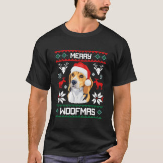 T-shirt Beagle Pour un Joyeux Woofmas Laid