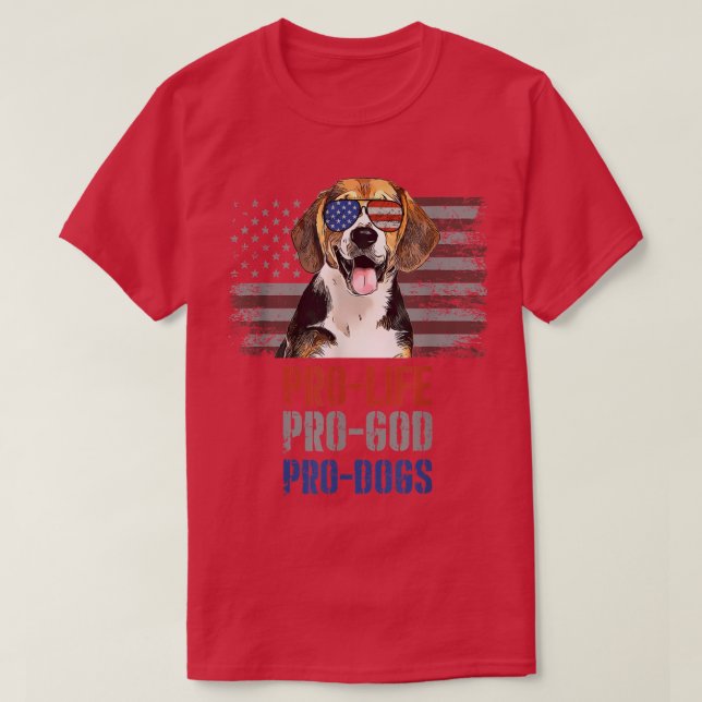 T-shirt beagle Pro God Pro Dogs (Design devant)