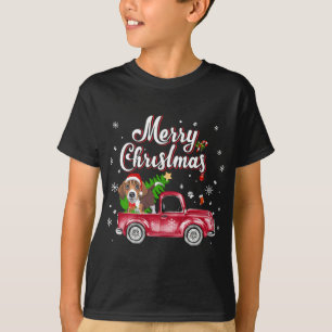 T-shirt Beagle Retriever Roule Camion Rouge Pyjama de Noël