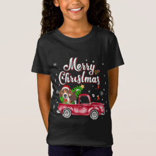T-Shirt Beagle Retriever Roule Camion Rouge Pyjama de Noël