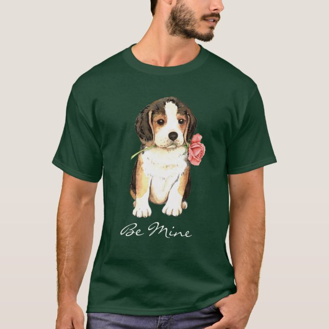 T-shirt Beagle Rose Valentine (Devant)