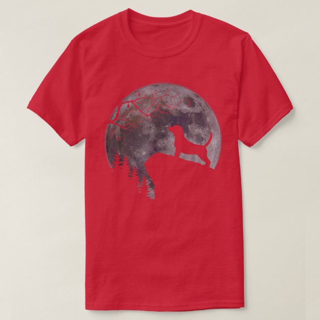 T-shirt Beagle Under Moon Halloween Dog Lovers 29 (Design devant)