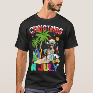 T-shirt Beagles amusants à Santa Hat Lunettes de soleil No