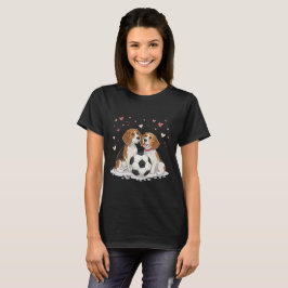 T-shirt Beagles  with soccer ball for Valentine's Day