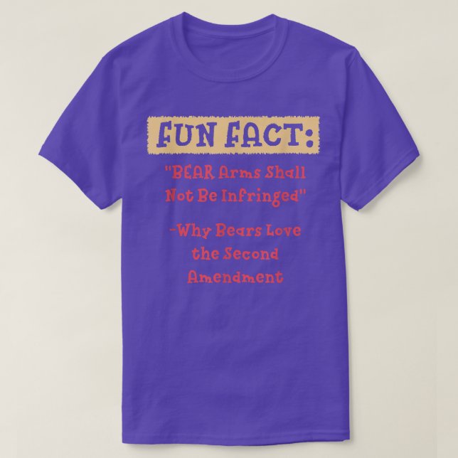 T-shirt BEAR Arms Shall Not Be Infringed Funny Animal Pun  (Design devant)