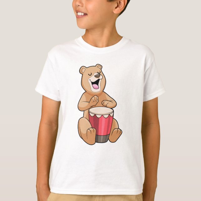 T-shirt Bear at Music with Drum (Devant)