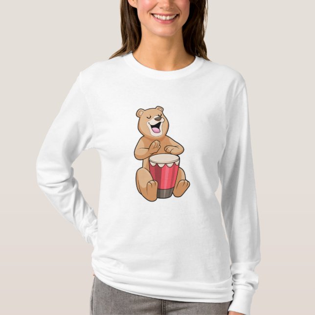 T-shirt Bear at Music with Drum (Devant)