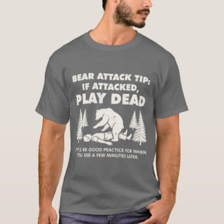 T-shirt Bear Attackip Funny Camping Hiking Outr Adventure