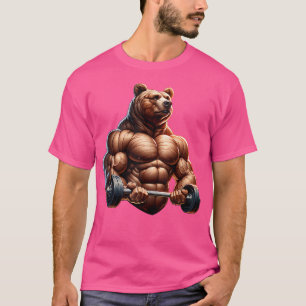 T-shirt Bear Barbell Design Pour Bodybuilders Bodybuilding