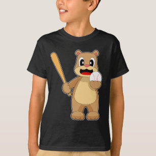 T-shirt Bear Baseball Batte