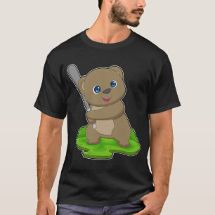T-shirt Bear Baseball Batte