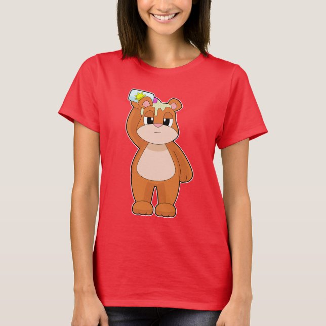 T-shirt Bear Beach Sunscreen Summer (Devant)