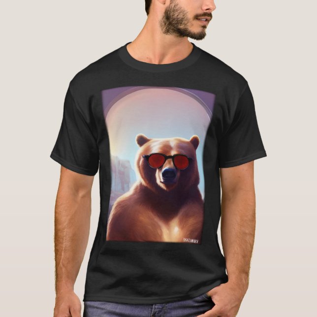 T-shirt Bear Bear Sunglasses Wildlife Animals Zoo Forest (Devant)