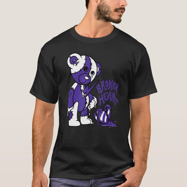 T-shirt Bear Broken Heart  Loves 5s Matching (Devant)