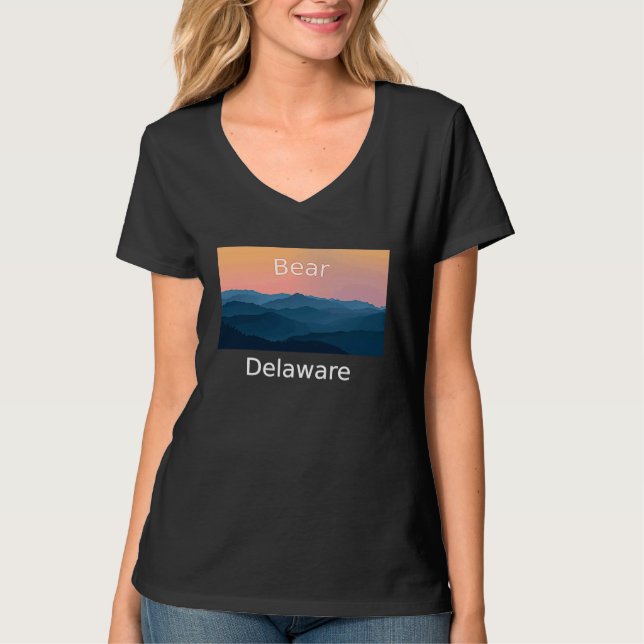 T-shirt Bear Delaware Mountain sunset hometown (Devant)