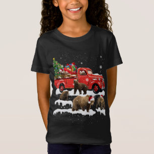 T-Shirt Bear équille Camion Rouge Joyeux Noël Noël X mas V