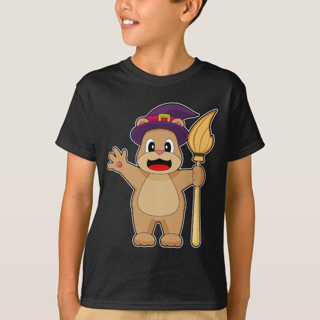 T-shirt Bear Halloween Witch (Devant)