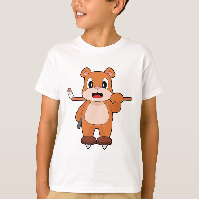 T-shirt Bear Hockey sur glace Bonnet de hockey sur glace (Devant)