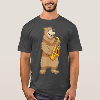 T-shirt Bear Musician Saxophone Music 