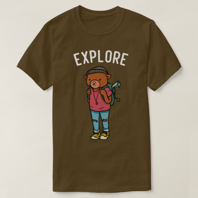 T-shirt Bear Premium716 du Randonnée d'emballage de l'Expl (Design devant)