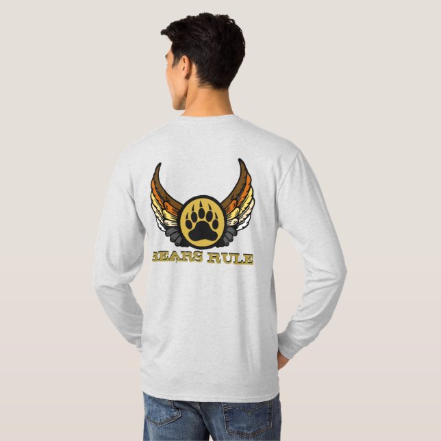 T-shirt Bear Pride Drapeau Ours Règle Paw Ailes (Dos entier)
