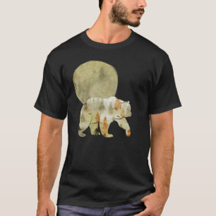 T-shirt Bear Walking in Woods Moon Peint Forêt Faune