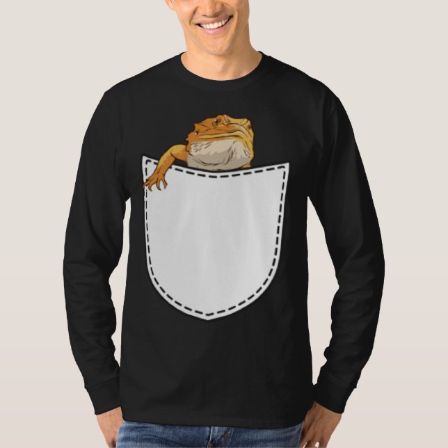 T-shirt Beard Dragon in Artificial Chest Pocket Reptile Li (Devant)