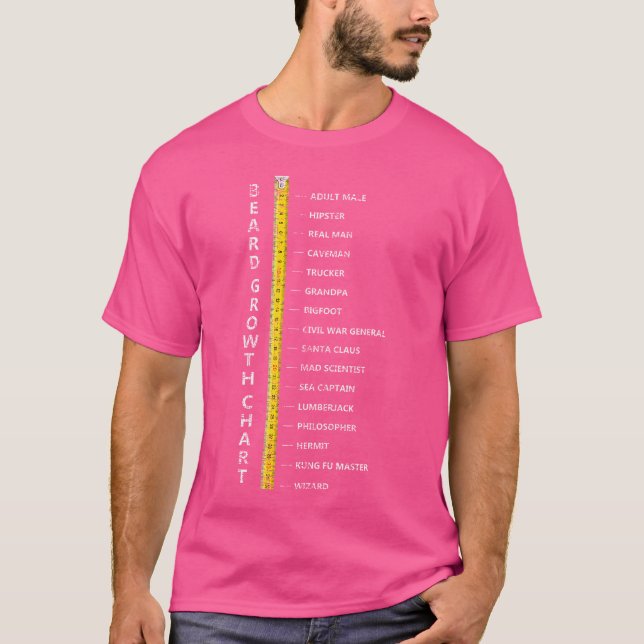 T-shirt Beard Length Growth Chart Ruler How Long Is Your B (Devant)