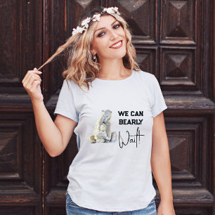 T-shirt Bearly Wait Polar Ours rose Fille Baby shower