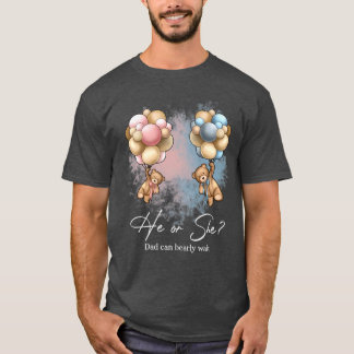 T-shirt Bears Balloons Dad Can Bearly Wait Gender Reveal