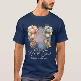 T-shirt Bears Balloons Gigi peut attendre avant la révélat
