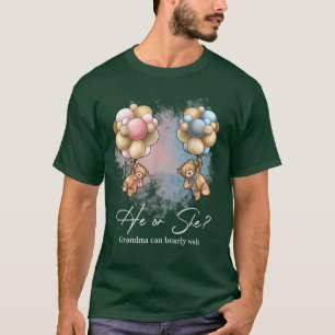 T-shirt Bears Balloons Grandma Can Bearly Wait Gender Reve