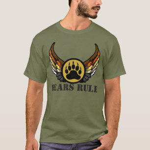 T-shirt Bears Rule Bear Fierté Drapeau Ailes Bear paw