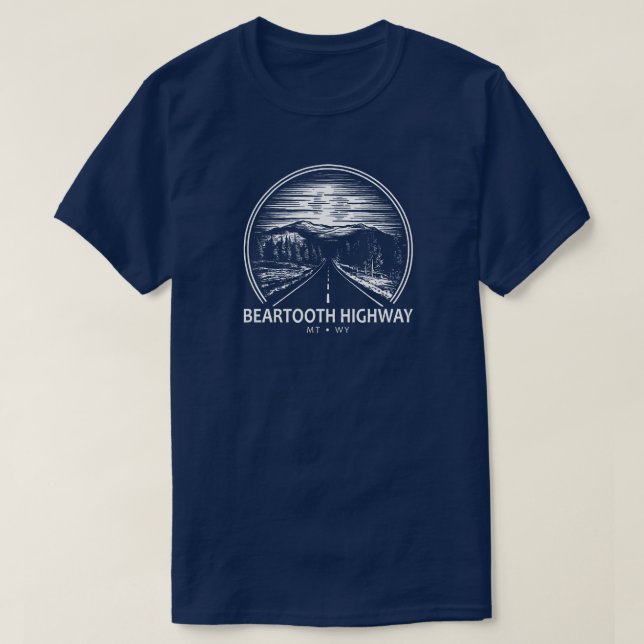 T-shirt Beartooth Highway Montana Wyoming Forest (Design devant)