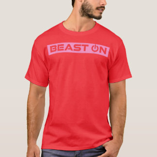 T-shirt Beast ON Pink Gym Fitness Exercice Gym Slogan Rose